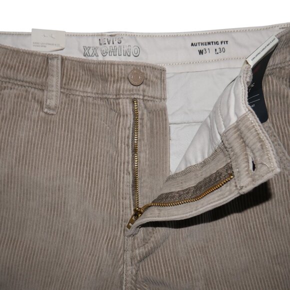 Levis XX Chino Corduroy Pants Men's Size 31x30 Wide Wale Beige Tan NWT - Picture 5 of 15